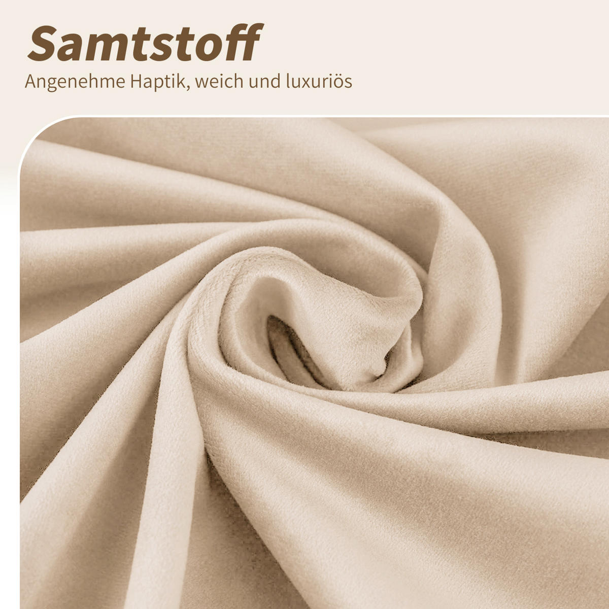 ESSZIMMERSTUHL 2er-Set Samt Beige mit goldfarbenen Metallbeinen - Beige, Metall (50/80/53cm) - Meubliv