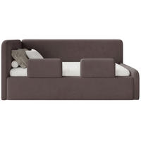 KINDERBETT Fanko Samt Braun 90x200 cm - Schwarz/Braun, Kunststoff/Textil (90/200cm) - Selsey
