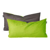 KISSENHÜLLENSET Doubleface Renforcé 2-teilig 40x80 cm Grün-Dunkelgrau - Dunkelgrau/Grün, Textil (40/80cm) - SCHIESSER