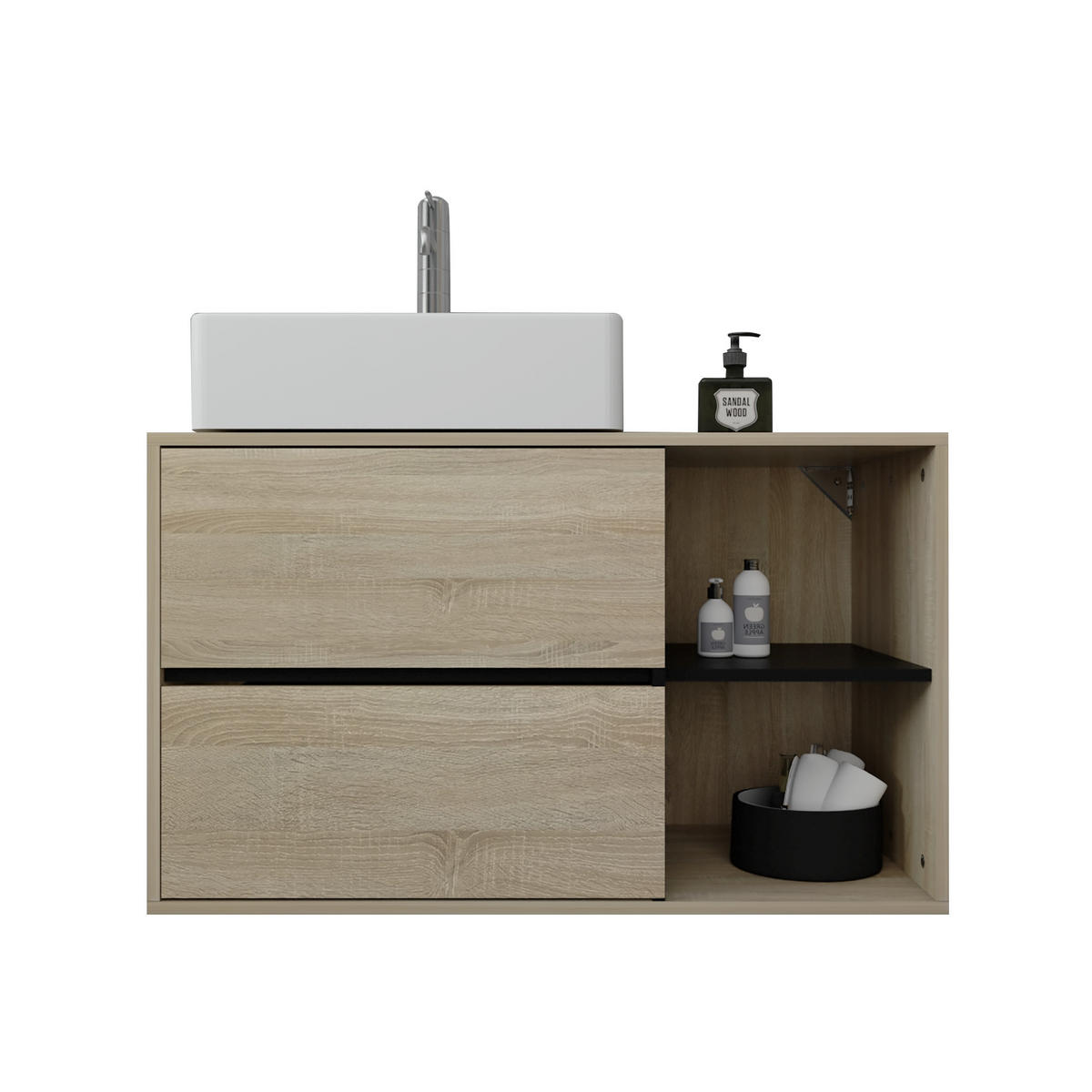 UNTERSCHRANK - Braun, Holz (100/60/45.5cm) - ML-DESIGN