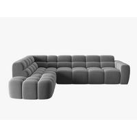ECKSOFA links Lisa aus Samt hellgrau 5 Sitzplätze - Hellgrau, Textil (234/293cm) - Micadoni