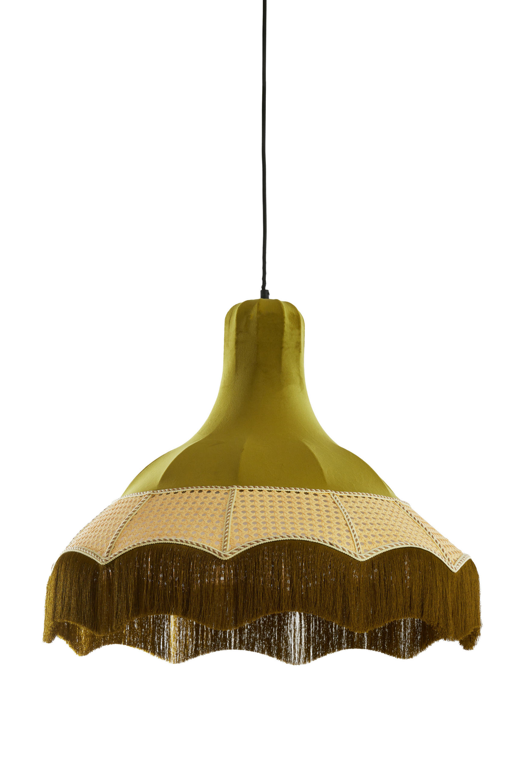 HÄNGELAMPE Mizia Grün Ø60/53 cm - Grün, Textil (60/60/53cm) - Light & Living