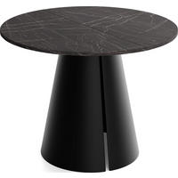ESSTISCH Lamio runder ausziehbarer, Marmor Schwarz 120-200/120/76 cm - Anthrazit/Schwarz, Holzwerkstoff/Metall (120/120/76cm) - WFL GROUP