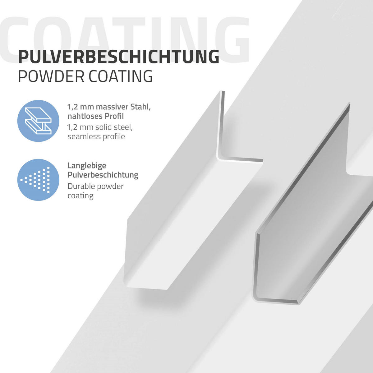 TISCHBEINE 4er Set I-Design H:30 cm Weiß 8x8 cm - Weiß, Metall (8/30/8cm) - ML-DESIGN