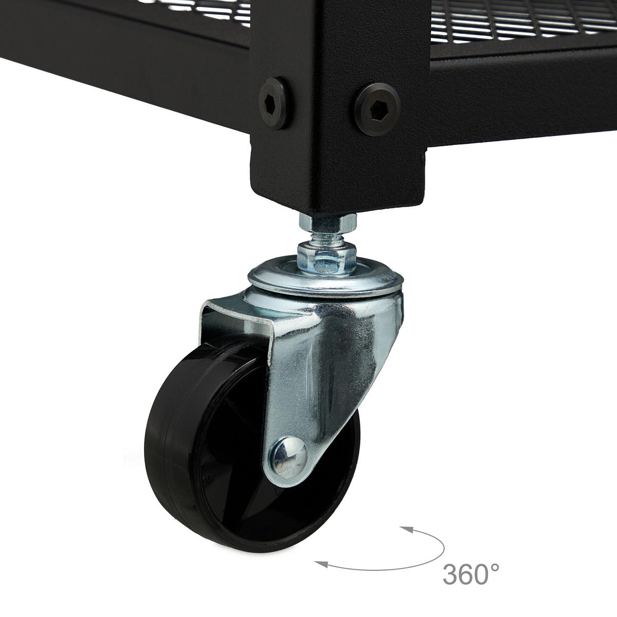 ROLLWAGEN - Schwarz, Holzwerkstoff/Kunststoff (60/61/40cm) - Relaxdays