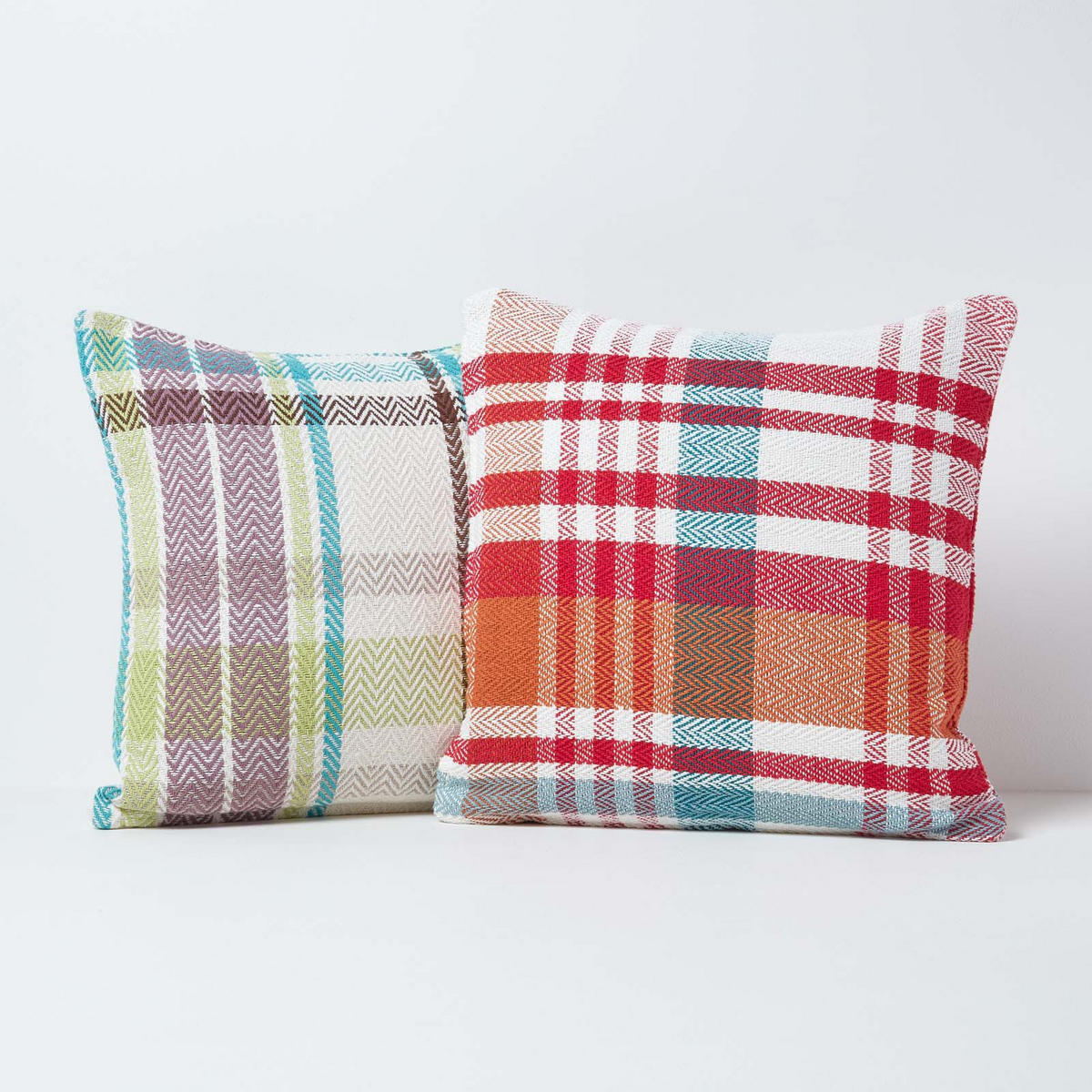 KISSENHÜLLE Falun Schottenmuster 45/45 cm - Grün, Textil (45/45cm) - Homescapes