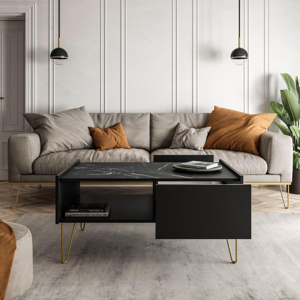 COUCHTISCH EUPHORIA L97 - Schwarz, Holzwerkstoff (65/97/45cm) - Lookway