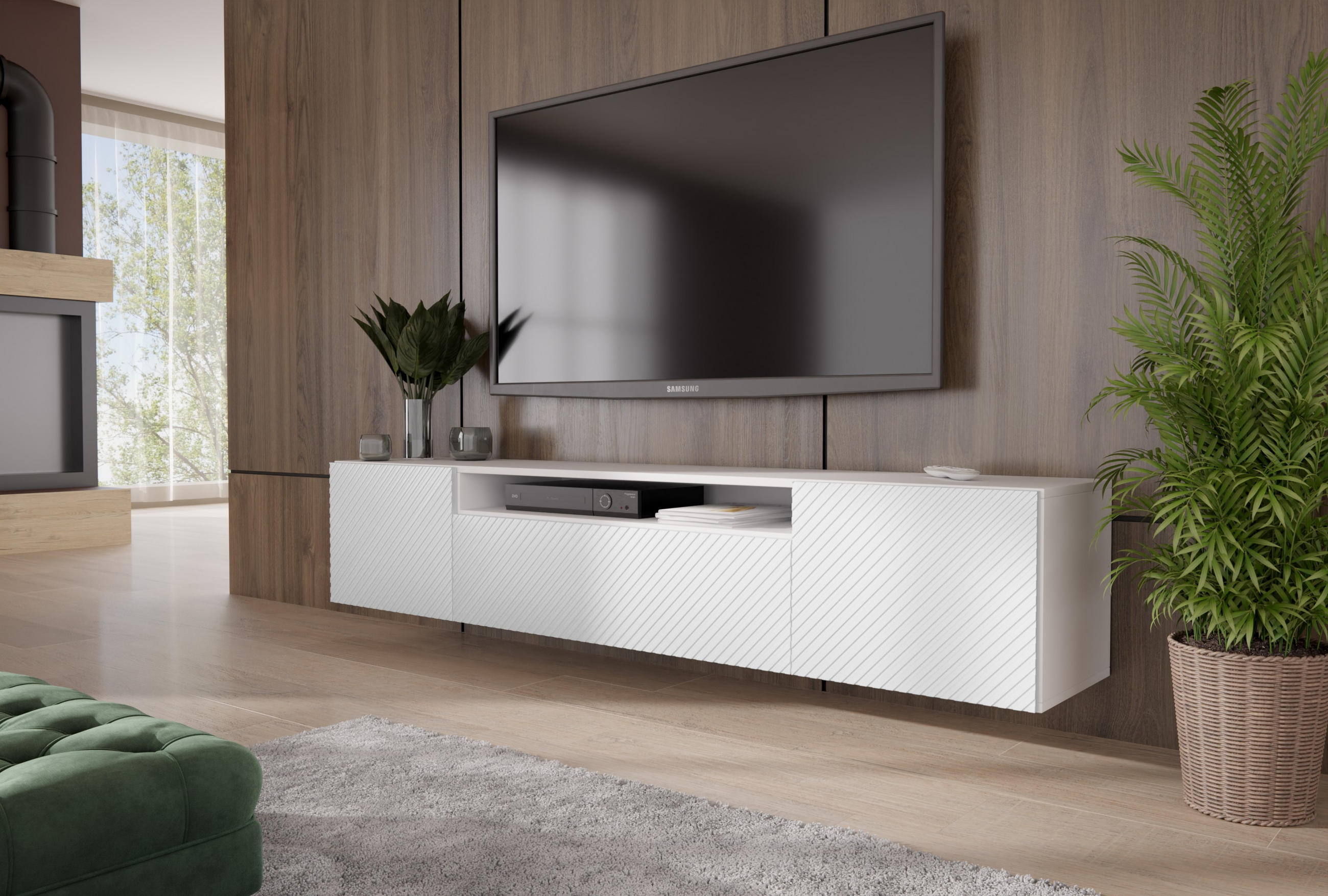 TV-SCHRANK KLER - Weiß, Holzwerkstoff (200/40/41cm) - Meblini