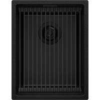 SPÜLBECKEN Praga Slim, 2-er set Alles Schwarz 36/47 cm 1 Becken + Ablauf-Set + Aufrollbare Abtropffläche ab 40er Unterschrank - Schwarz, Kunststoff (36/20/47cm) - Primagran