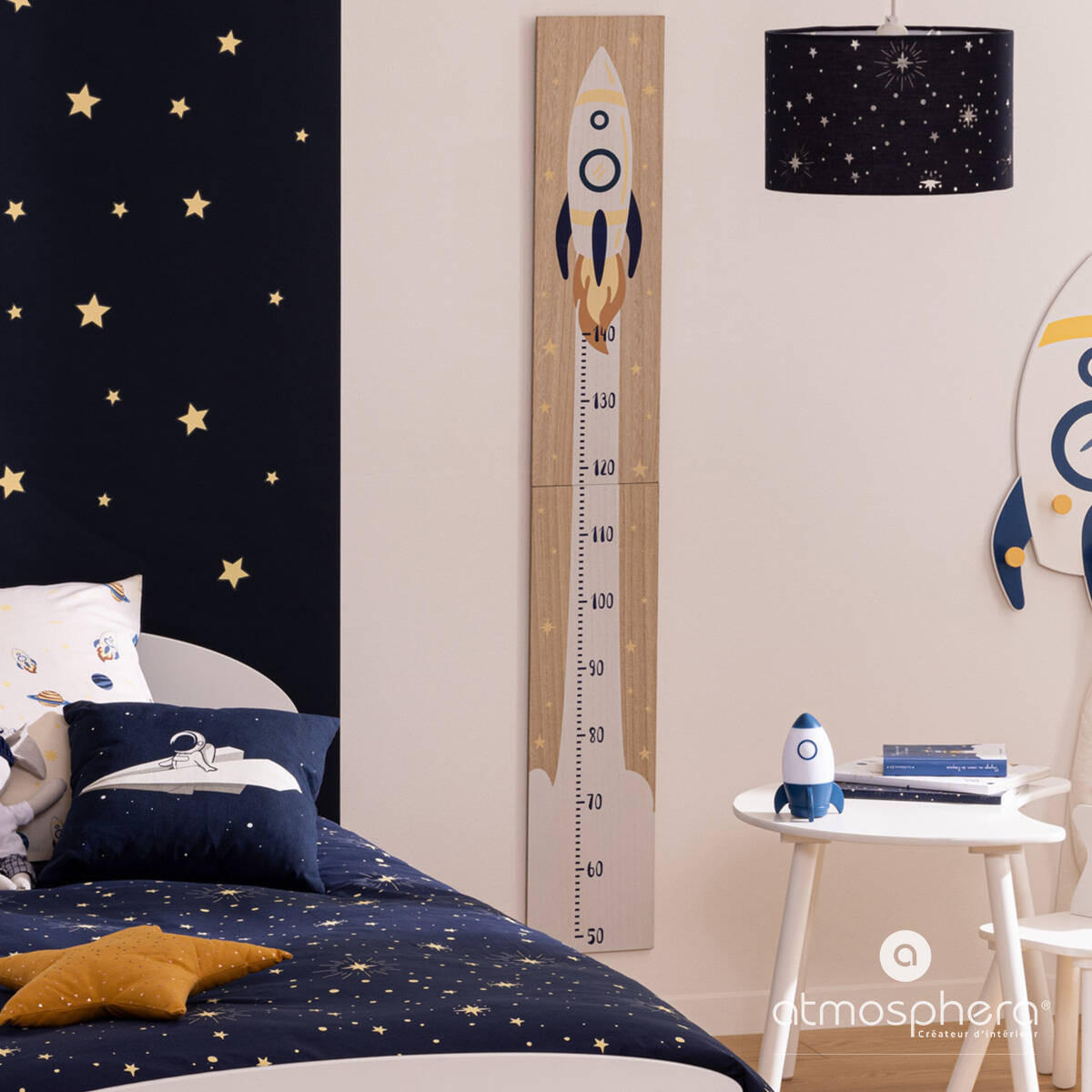 KINDERKISSEN Space 40/40 cm - Dunkelblau, Textil (10/40cm) - Atmosphera for kids