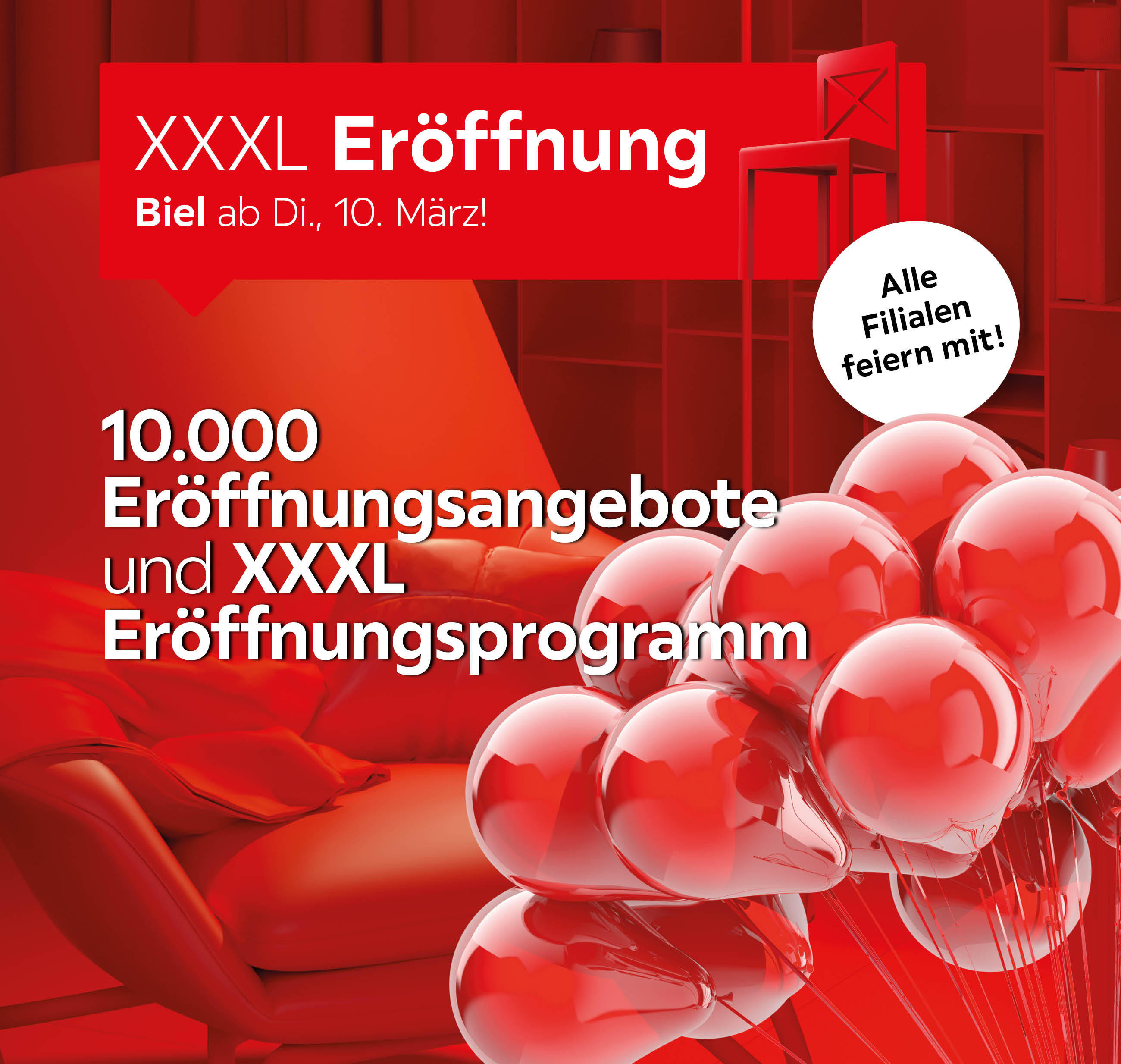 Grosse Eröffnung in Biel mit Eröffnungsprogramm und Eröffnungsangeboten