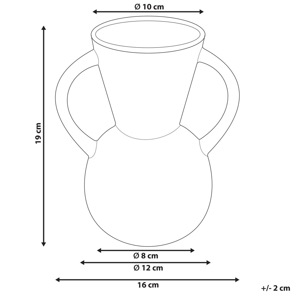 BLUMENVASE Porzellan braun Orestiada - Braun, Keramik (19cm) - Beliani