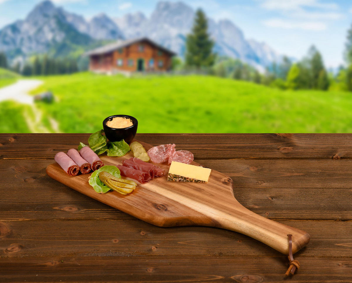 SERVIERBRETT Holz Akazie  - Akaziefarben, Basics, Holz (42,0/17,0/1,8cm) - Kesper