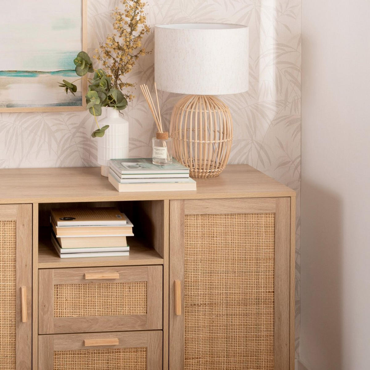 ANRICHTE NIEDRIGE Tahiti Natürlich 120 cm x 79 cm - Naturfarben, Holzwerkstoff (120/79/40cm) - Klast Home