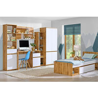 JUGENDZIMMER Arca in Weiß und Eiche Wotan 7 teilig Komplett Set - Weiß, Holzwerkstoff (120/200/80cm)