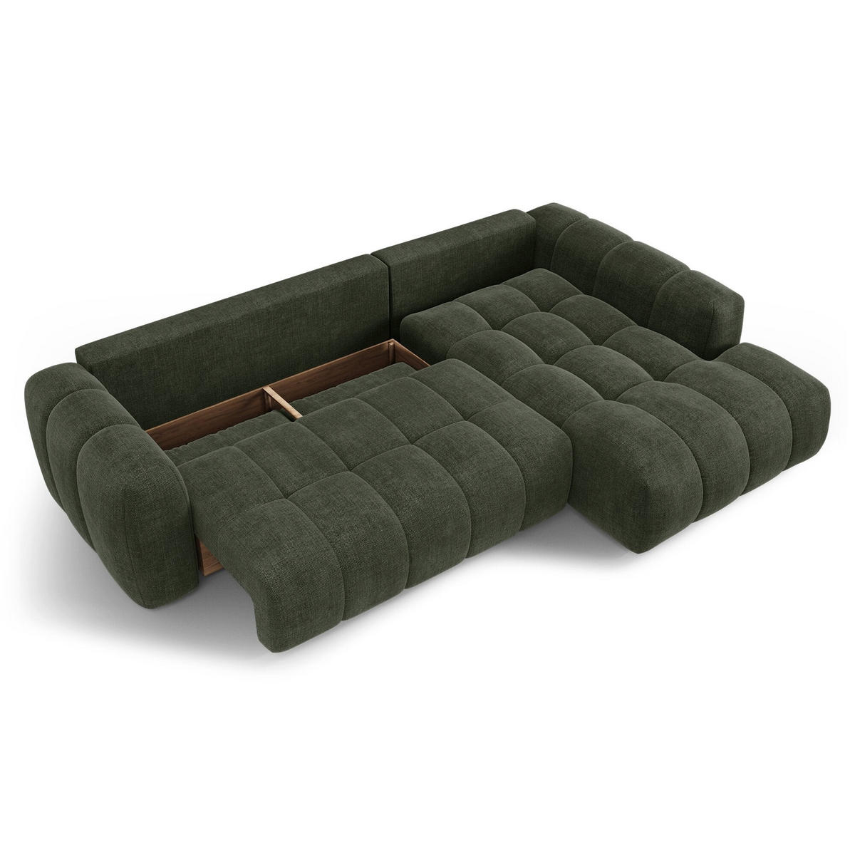 ECKSOFA rechtwinklig SKY Köpergewebe Vintage-Grün 310cm - Dunkelgrün/Grün, Textil (310/180cm) - Premium Interiors