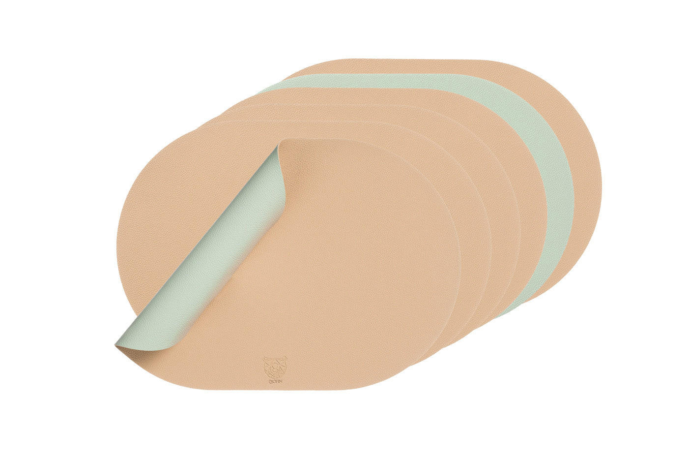 TISCHSET - 6er-Set - Recyceltes Leder in Blassrosa und Blassgrün - Pink, Textil (30/44.5cm) - Björn