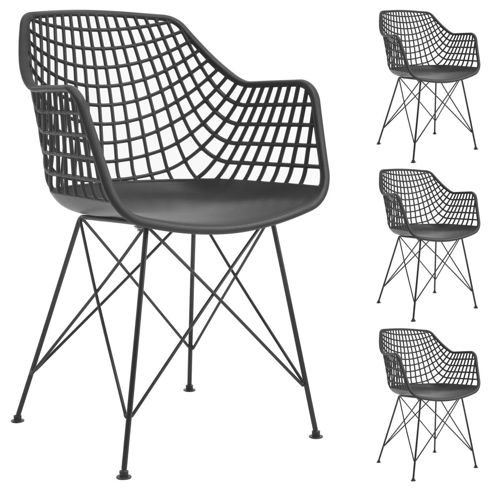 Idimex Gartenstühle Schwarz 59x87x54 cm