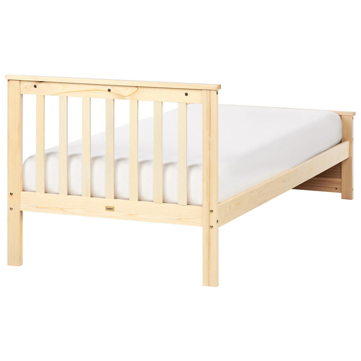 BETT mit Lattenrost 90x200 cm Heller Holzfarbton Olendon - Hellbraun, Holz (90/200cm) - Beliani