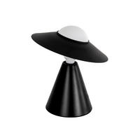 TISCHLEUCHTE aus weißem Glas und schwarzem Stahl Ø29/34 cm - Schwarz, Metall (29/29/34cm) - The Lumine