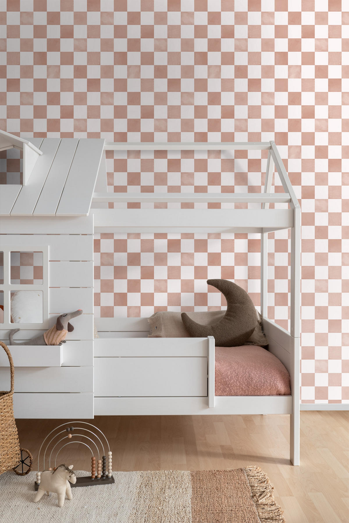 TAPETE Karomuster 50 x 900 cm - Terracotta, Papier (50/900cm) - ESTAhome