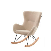 SCHAUKELSTUHL Keila komfortabel und bequem Bouclé Stoff in beige - Beige, Kunststoff (76/101/110cm) - 58aufmkessel