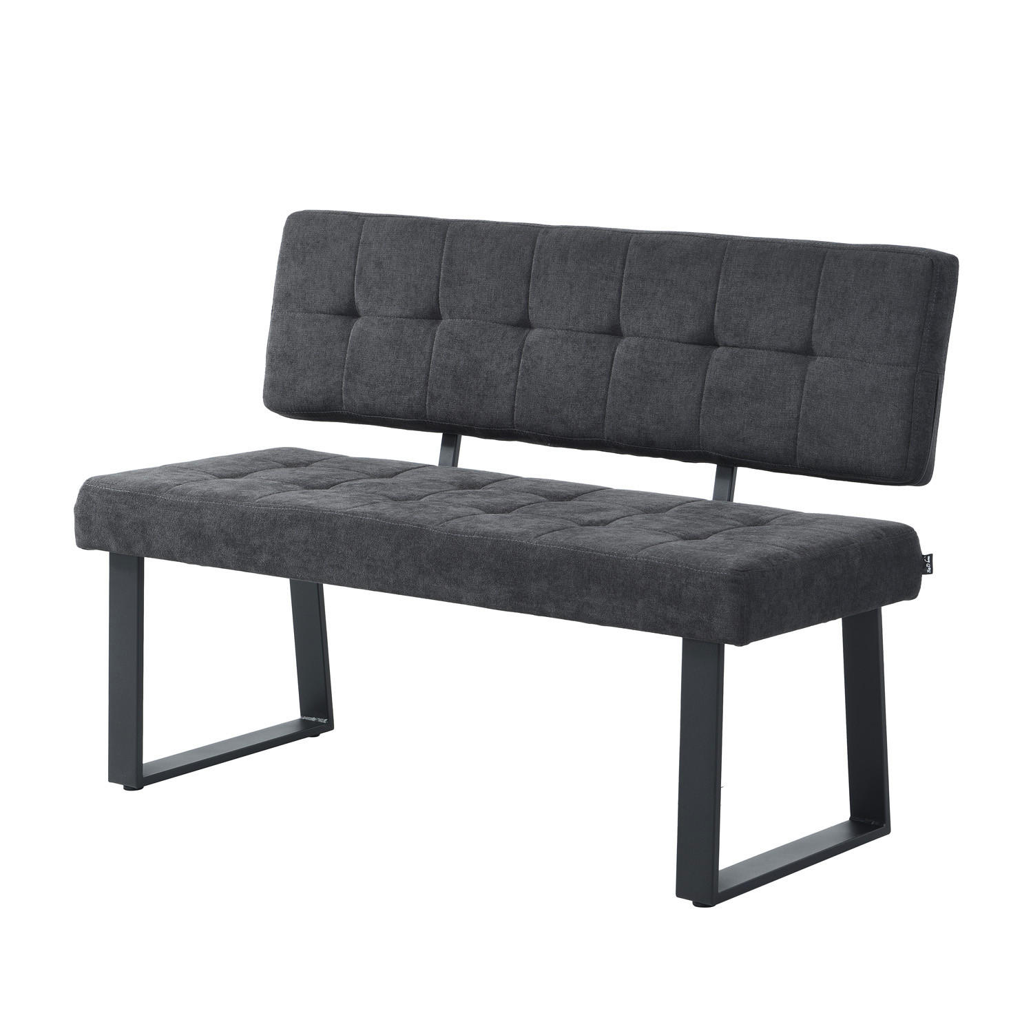 SITZBANK SIGFRID - Anthrazit, Textil/Metall (120/48/56cm) - B&D Home