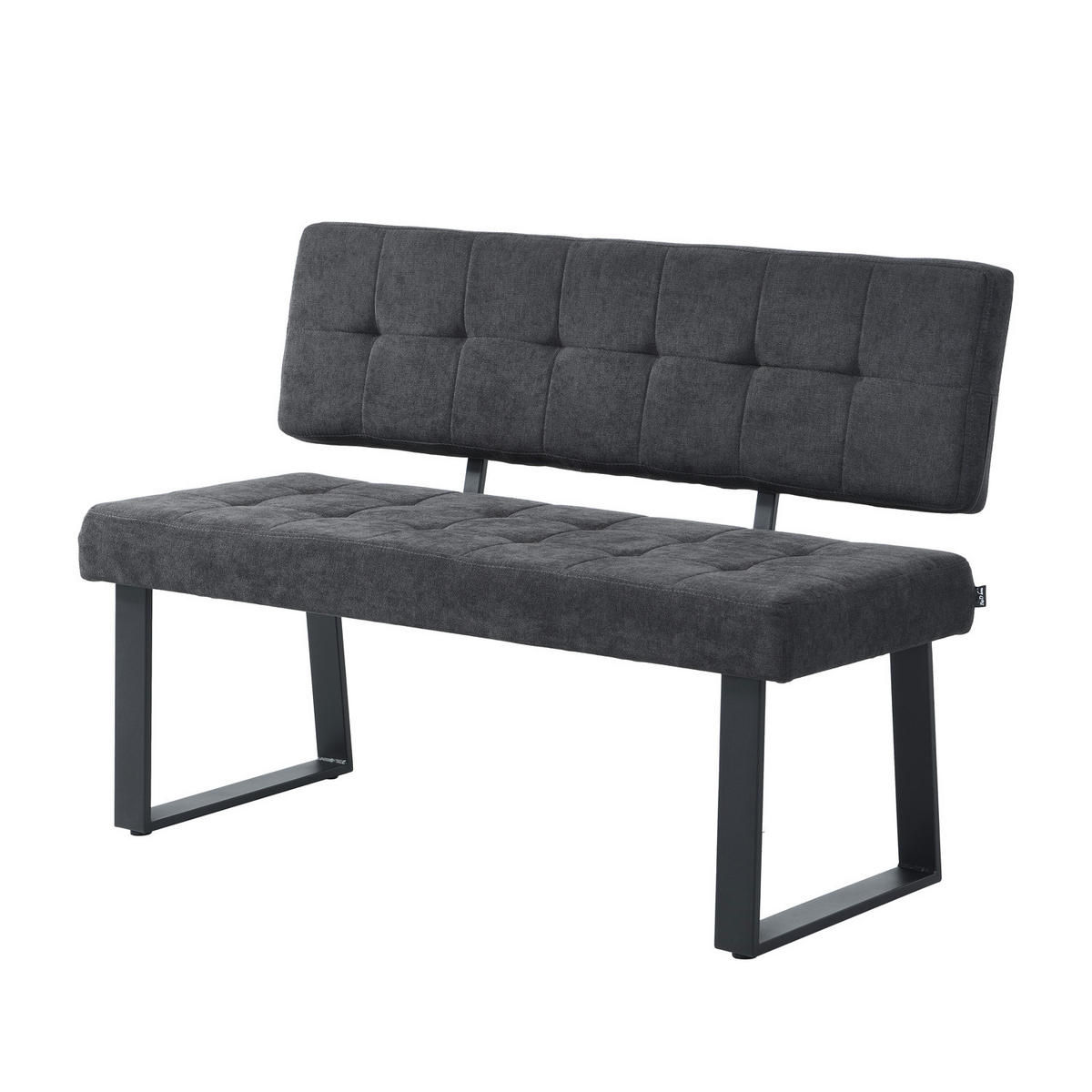 SITZBANK SIGFRID - Anthrazit, Textil/Metall (120/48/56cm) - B&D Home