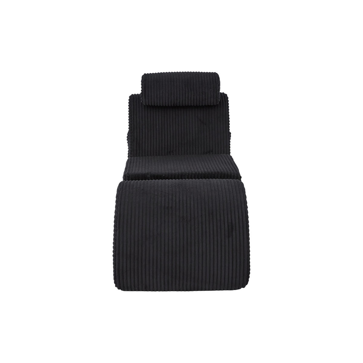 RELAXSESSEL Liege mit Kopfstütze,ergonomischem Design,Schwarz - Schwarz, Textil (66/90/160cm) - LVHOM