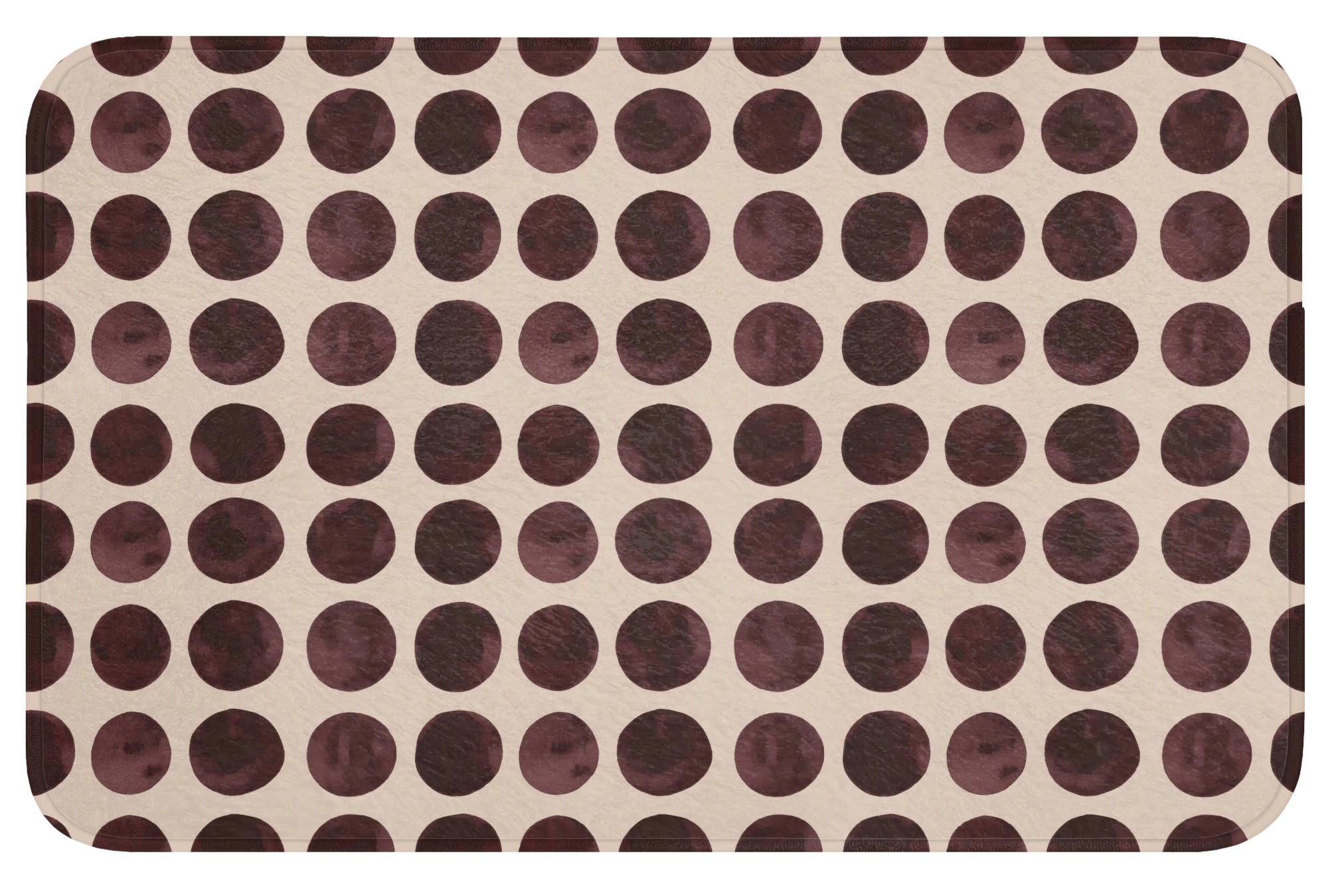 KOUPELNOVÁ PŘEDLOŽKA Puntíky - Vzor - Hnědý 80x50 cm - bordeaux, textil/plast (80/50cm) - OnlyWow
