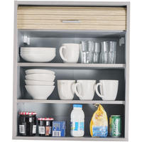 KÜCHENOBERSCHRANK mit Rolladentür 35/60/72cm - Alufarben, Holzwerkstoff (60/72/35cm) - Simmob