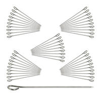 50XROULADENNADELN - Silberfarben, Metall (11cm) - Relaxdays