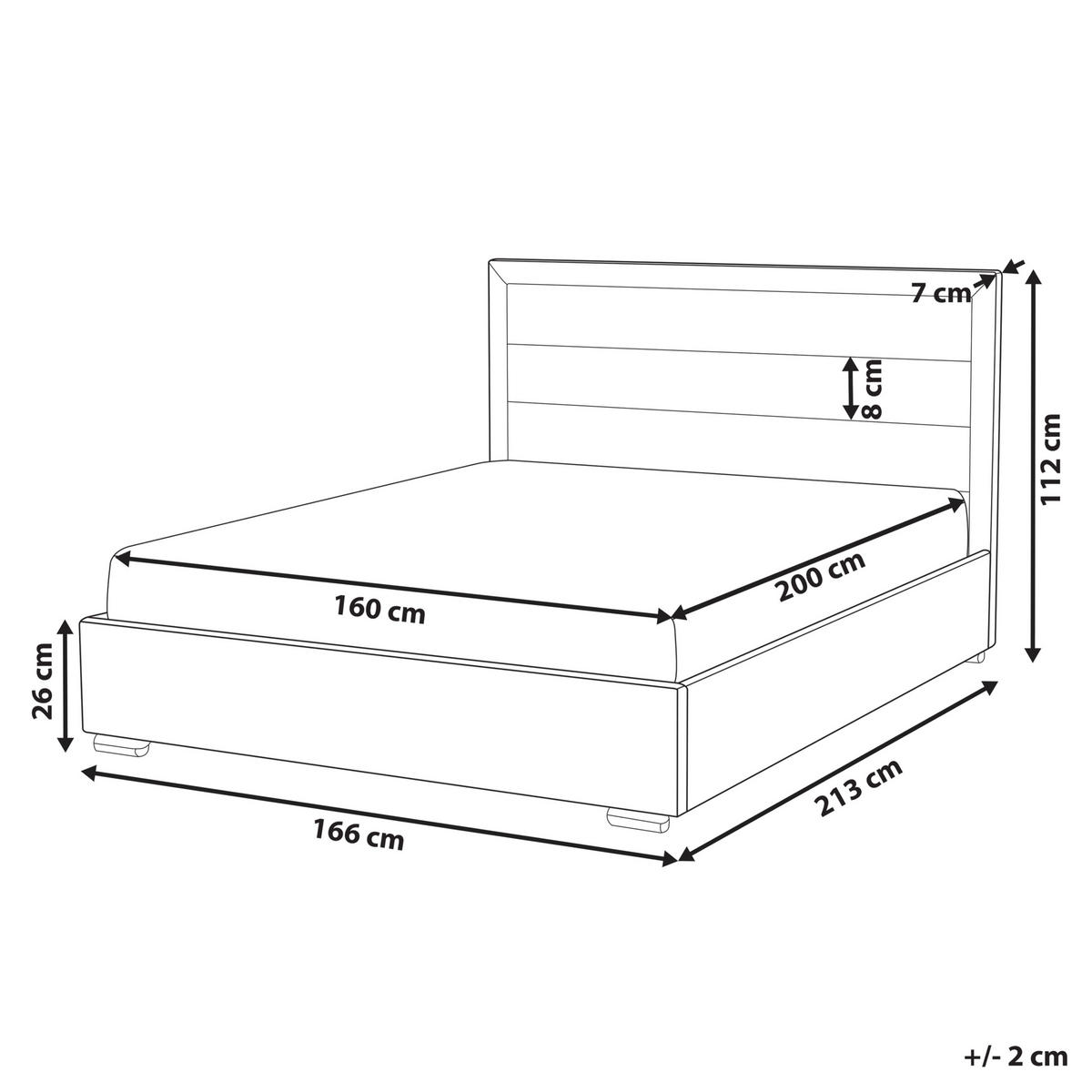 BETT mit Lattenrost 160/200 cm Taupe Rouen - Taupe/Schwarz, Textil (160/200cm) - Beliani