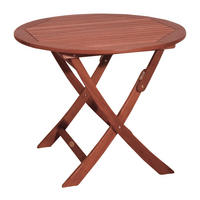 GARTENTISCH Genua rund klappbar Klapptisch - Braun, Holz (90/90/73cm) - DELUKE