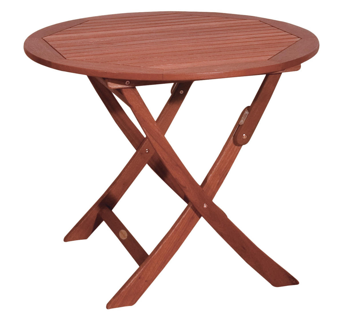 GARTENTISCH Genua rund klappbar Klapptisch - Braun, Holz (90/90/73cm) - DELUKE