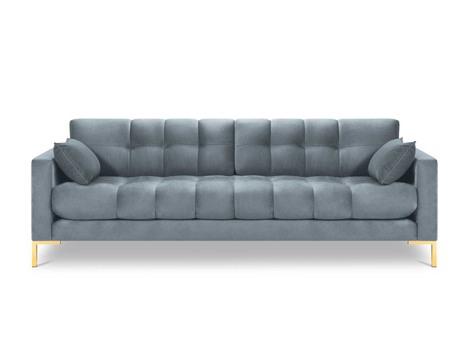 SOFA Mamaia aus Samt hellblau 4 Sitzplätze - Hellblau, Textil (92/75/217cm) - Micadoni