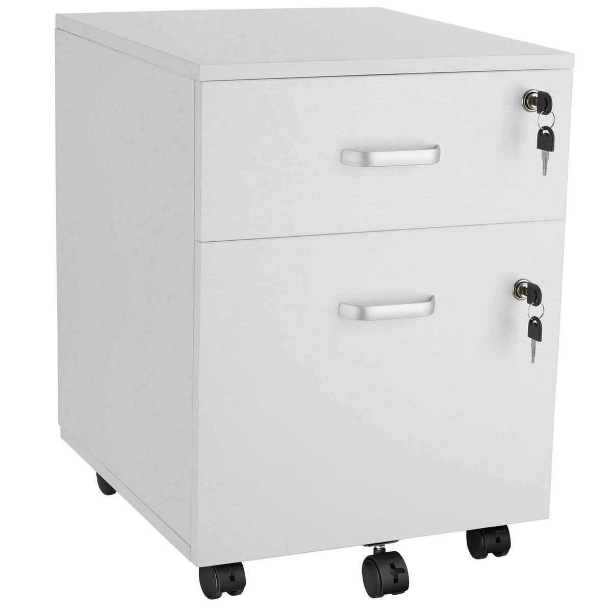 ROLLCONTAINER Vagur,40 x 44 x 54,5 cm,weiß - Weiß, Holzwerkstoff (40/54.5/46cm) - tectake