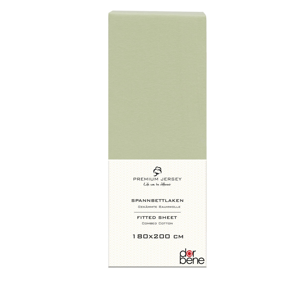 SPANNBETTLAKEN Premium Jersey Baumwolle - Hellgrün, Naturmaterialien (180/200cm) - DarBene