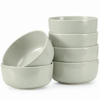 SCHÜSSEL-SET VICTO 6 Personen 6-tlg, matt beige/grün/grau - Hellgrün, Keramik - KONSIMO®