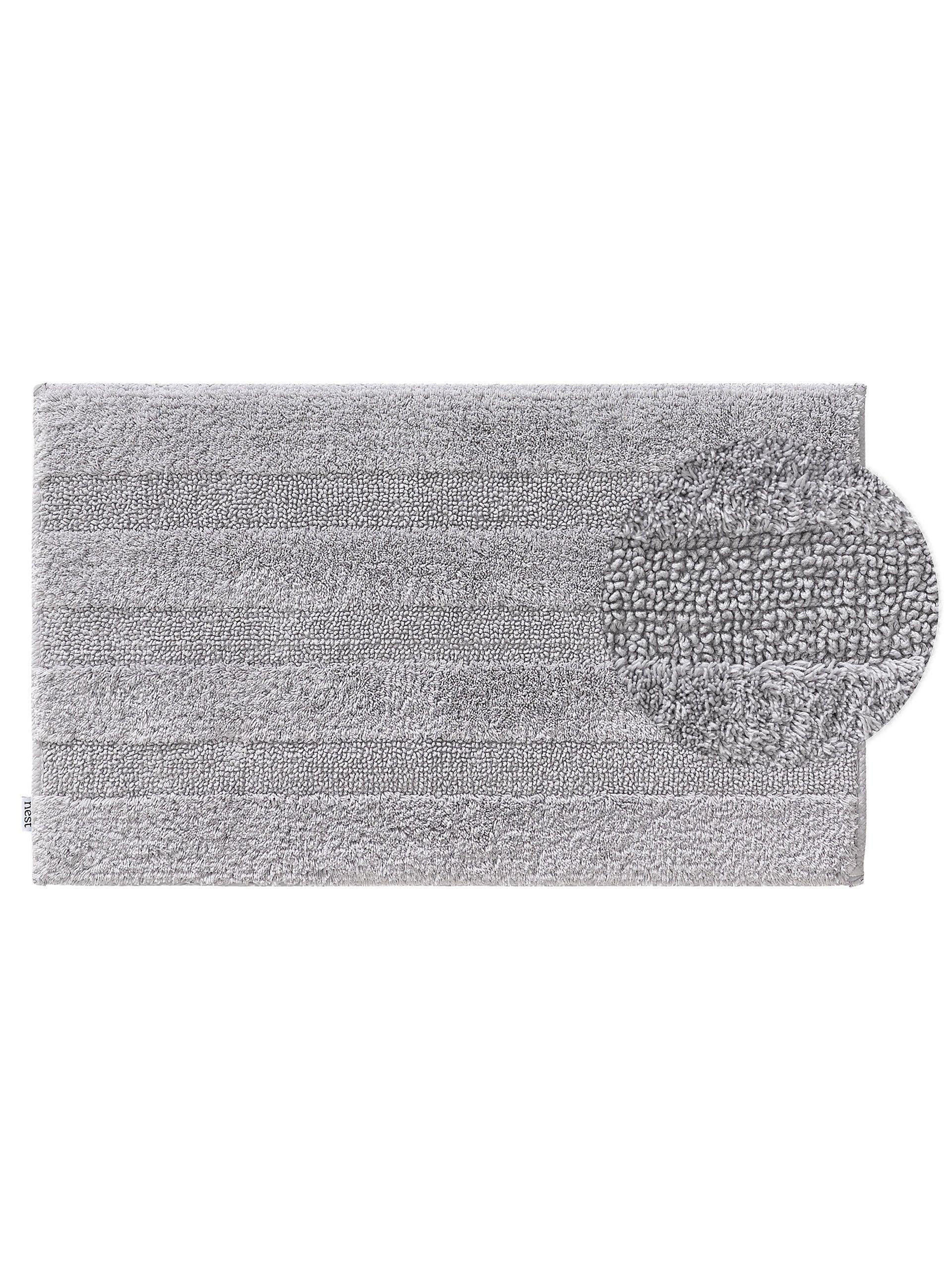 BADEMATTE Ilka Hellgrau 50x80 cm - Hellgrau, Textil (50/80cm) - benuta Nest