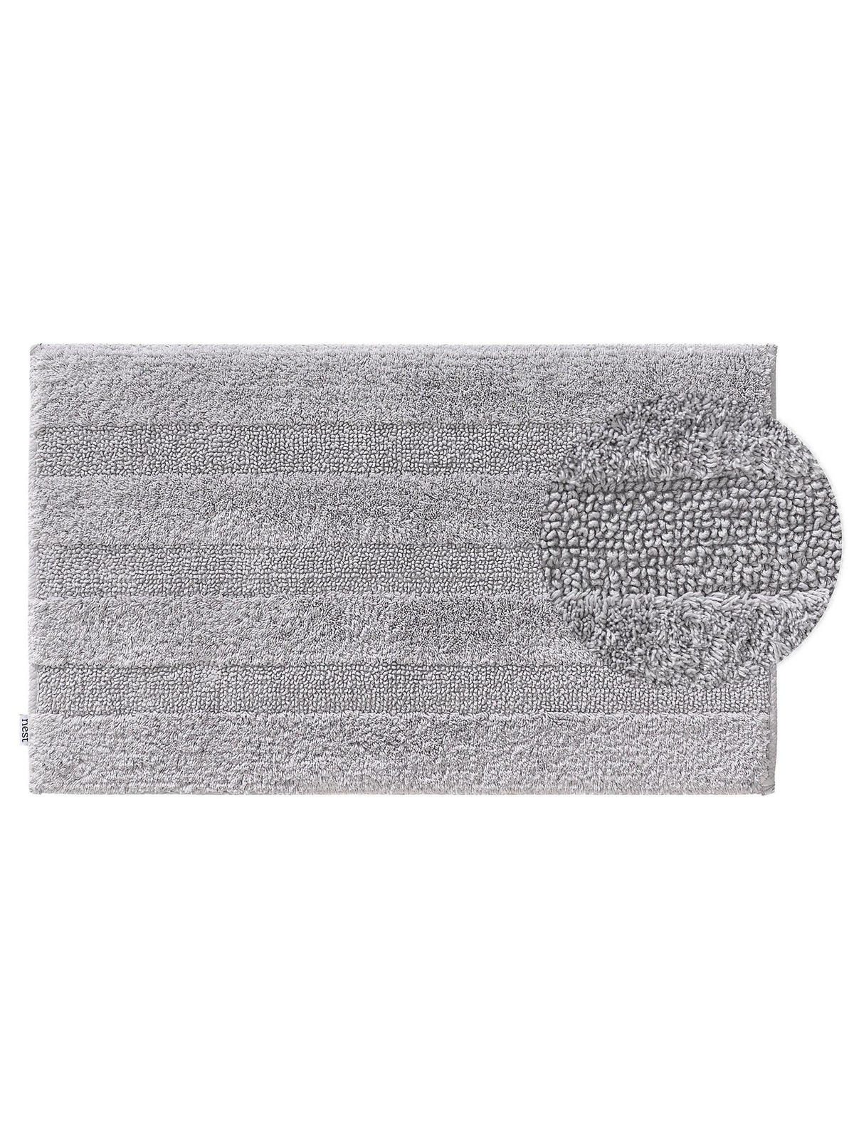 BADEMATTE Ilka Hellgrau 50x80 cm - Hellgrau, Textil (50/80cm) - benuta Nest