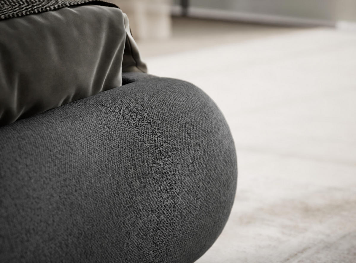 POLSTERBETT Maumere Graphit 160/200 cm im Webstoff - Schwarz/Graphitfarben, Holz/Holzwerkstoff (160/200cm) - Maison de Reve