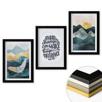 WANDBILDER 3er-Set - 20x30 cm Schwarzer Rahmen - Abstrakte Berginspiration - Schwarz, Kunststoff (20/30cm) - ArtPrintCave