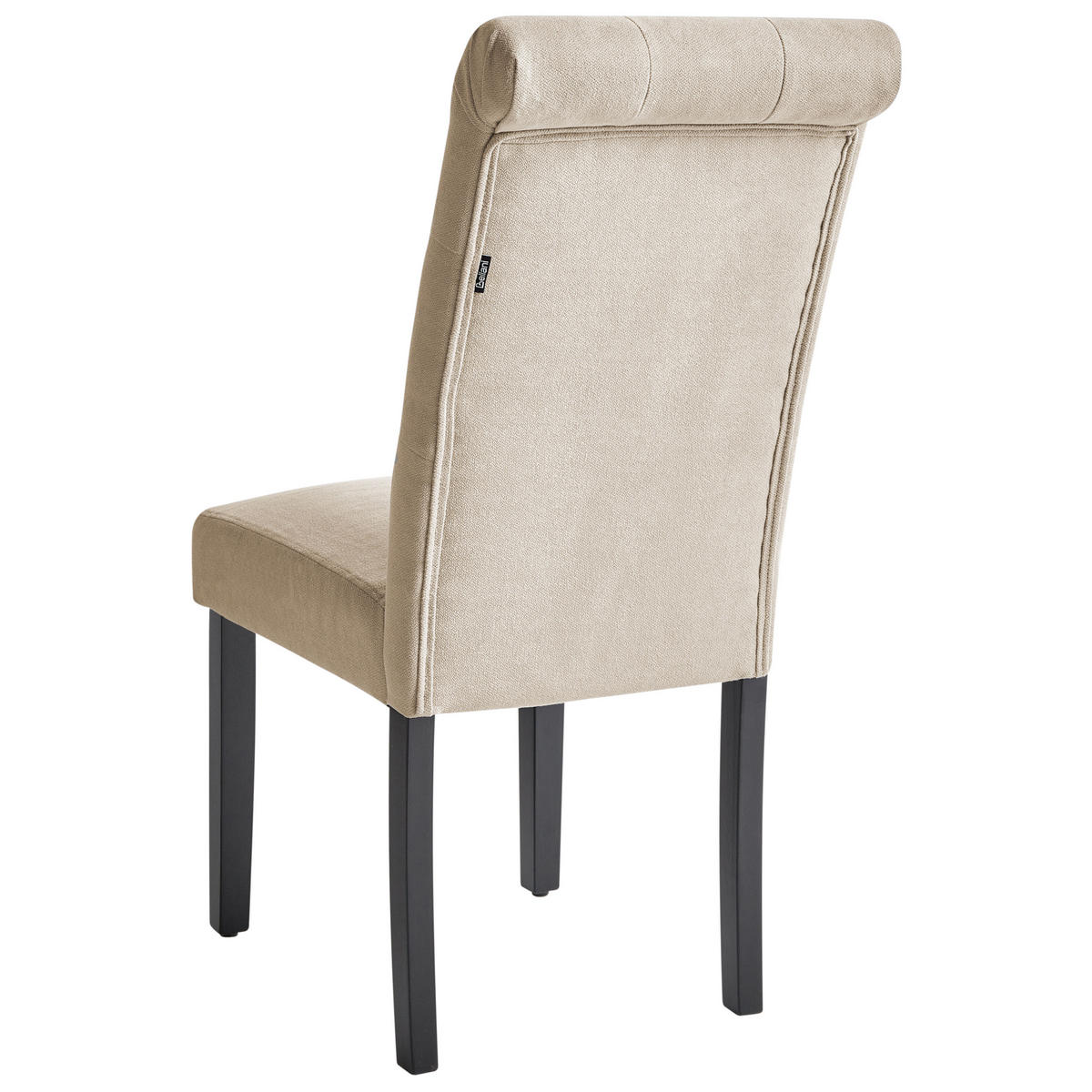 ESSZIMMERSTUHL 2er-Set Polsterbezug Beige Velva - Sandfarben, Holz/Textil (46/98/48cm) - Beliani