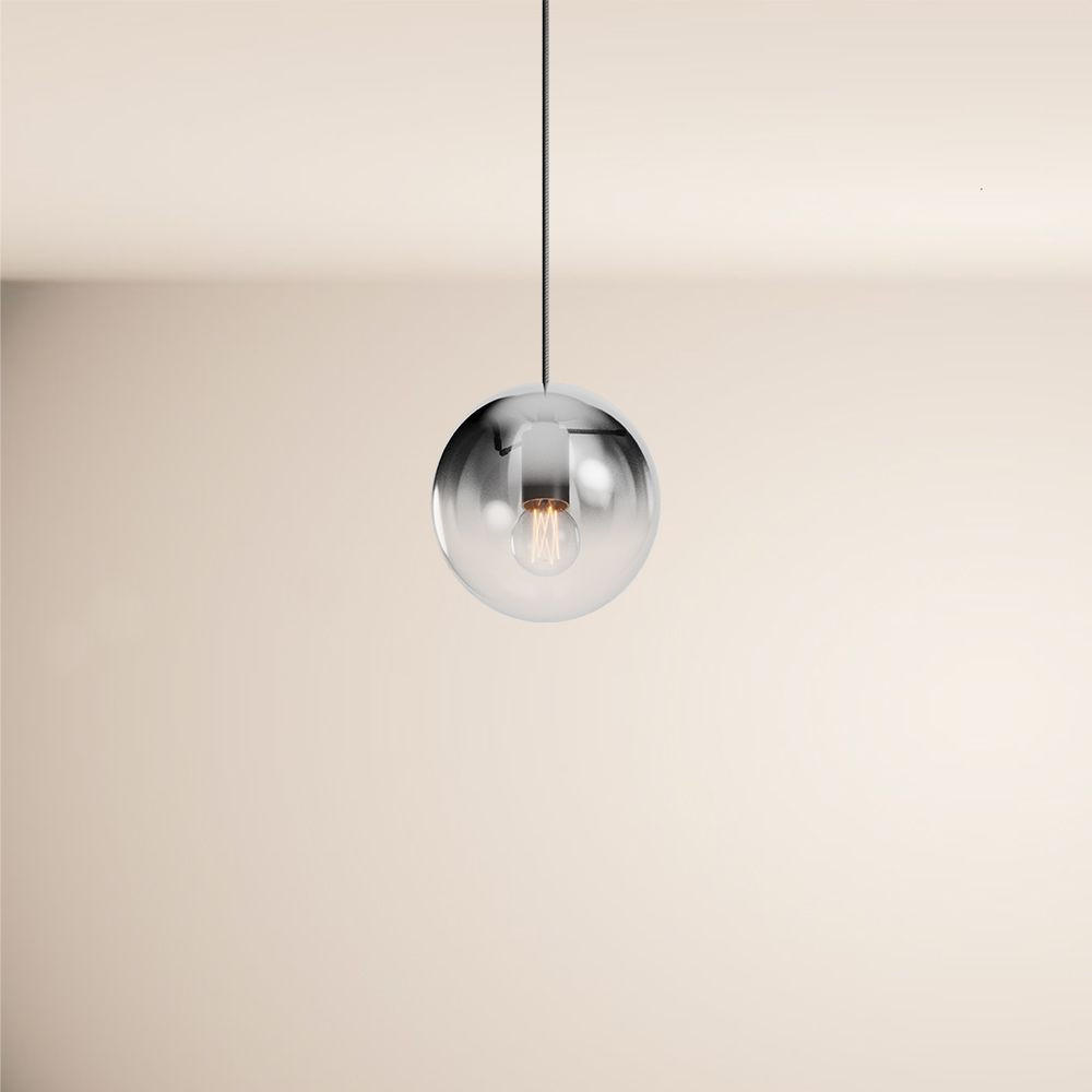 GALERIELEUCHTE Orb 5m Abhängung Rauch Verlauf/Schwarz Ø 20cm - Schwarz/Grau, Glas (20/20/20cm) - s.luce