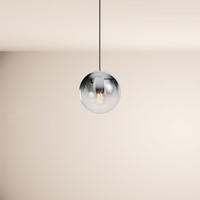 GALERIELEUCHTE Orb 5m Abhängung Rauch Verlauf/Schwarz Ø 20cm - Schwarz/Grau, Glas (20/20/20cm) - s.luce