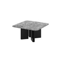COUCHTISCH quadratisch Marmor dunkel Schwarz 80/80/50 cm - Schwarz Hochglanz/Anthrazit, Holzwerkstoff (80/80/50cm) - designimpex