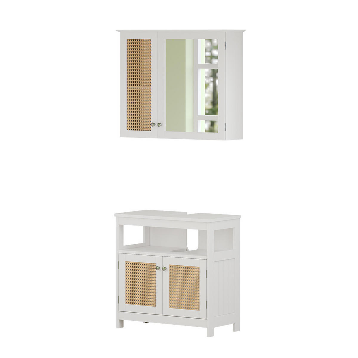 BADMÖBEL-SET Rosario Weiß 2 Teile - Weiß, Holzwerkstoff (60/60/30cm) - Vicco
