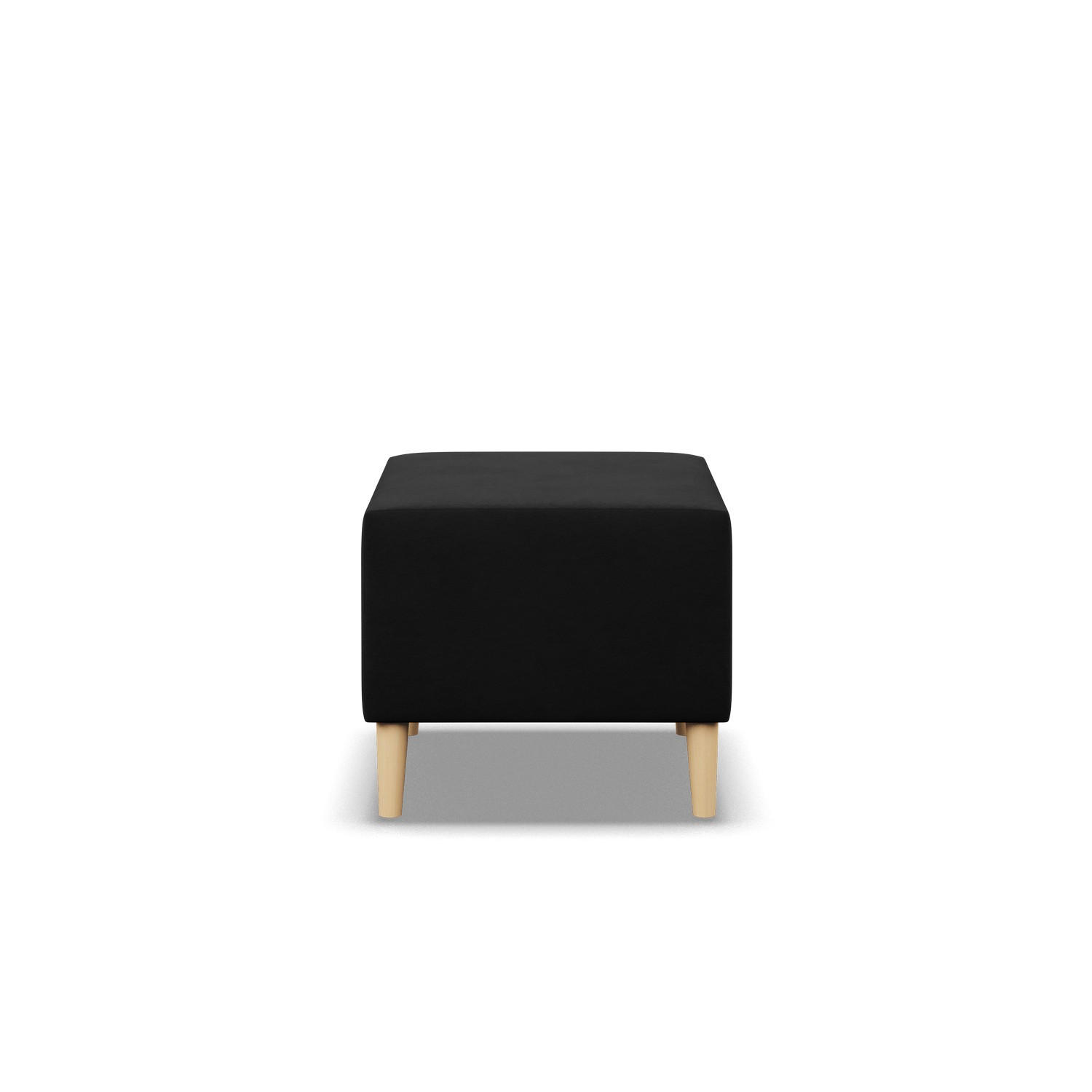 SITZPOUF 50 X 50 BLANK, Schwarz - Schwarz, Textil (51/40/51cm)