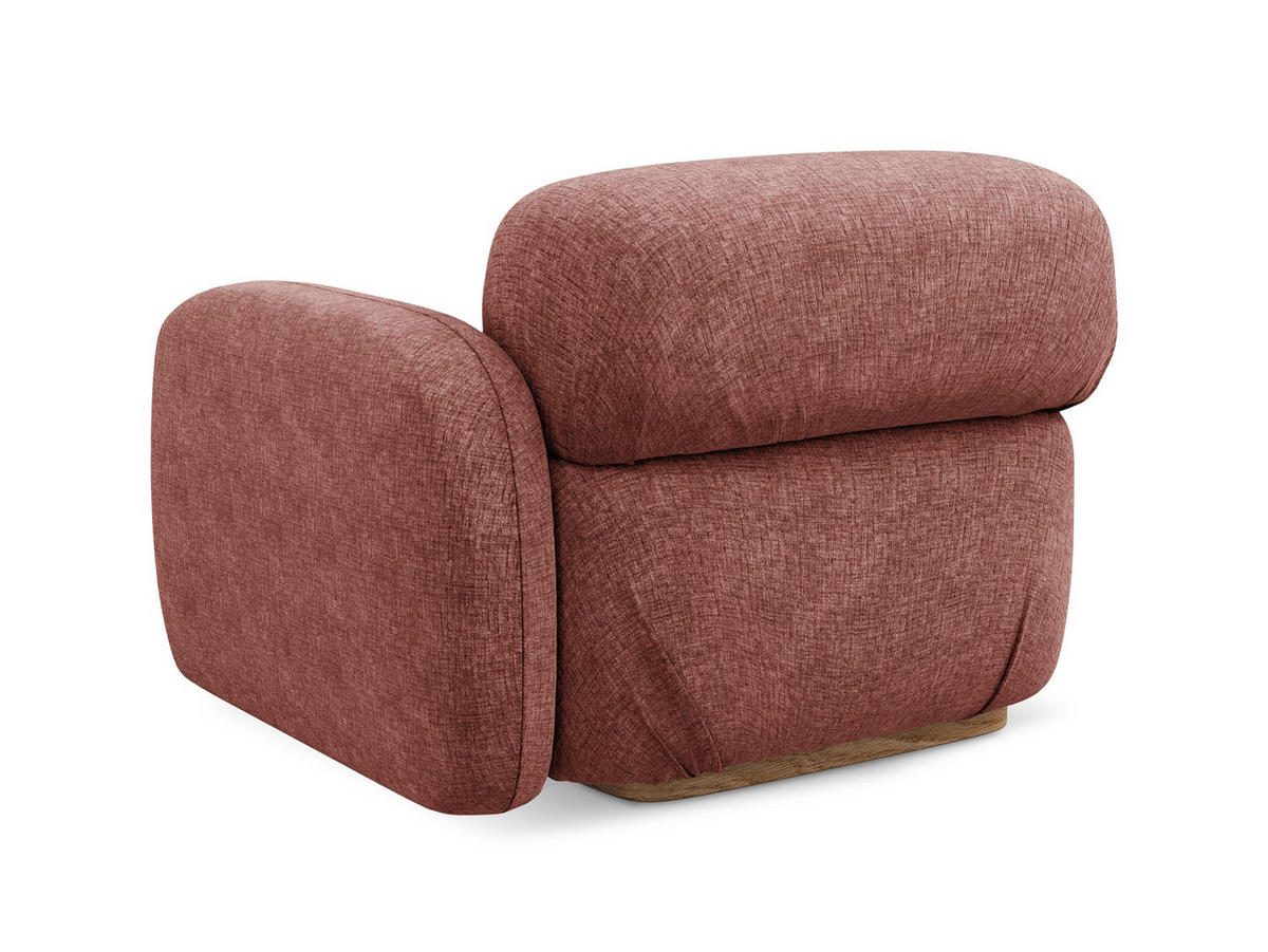 SOFAELEMENT Rechts Chenille Stoff Pink - Pink/Hellrosa, Holz/Textil (95/73/95cm) - Makamii